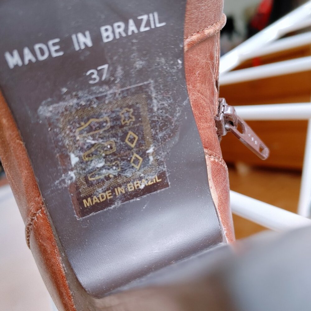 💯% real leather Knee High heeled brown Boots - Picture 7 of 16